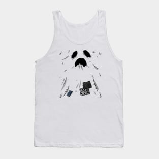 Ragged Ghost Funny Halloween Design Tank Top